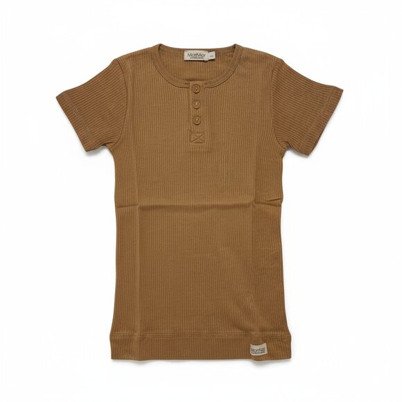 MARMAR COPENHAGEN - SHORT SLEEVE TEE - 50%COTTON - CAMEL - 6Y - NEW NO TAG - Picture 1 of 4